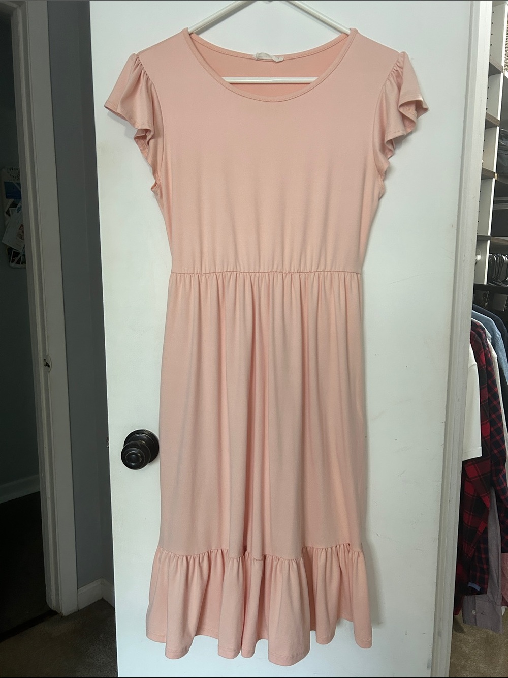 Women’s Pink Ruffle Sleeve Dress